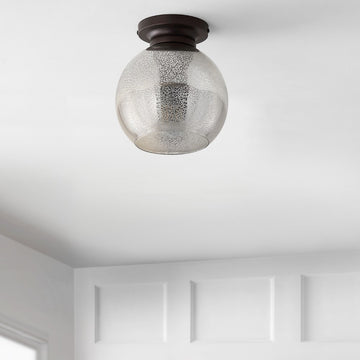 Atlas 7.75" Metal/Glass LED Flush Mount - JONATHAN Y